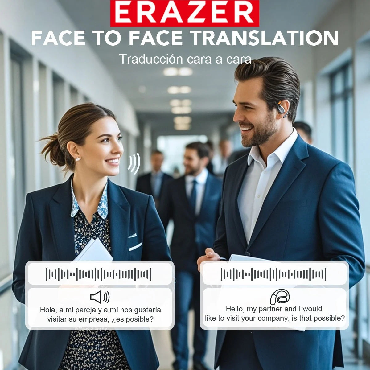 ERAZER XF31 AI Translator Earphones - Bluetooth Translation Earbuds, Sleep ASMR Headset, DIY APP, Wireless Open-Back Headphones