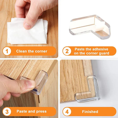Children Baby Safety Silicone Protector - Table Corner Edge Protection Cover, Anticollision Edge Guards - Available in 4Pcs or 10PCS