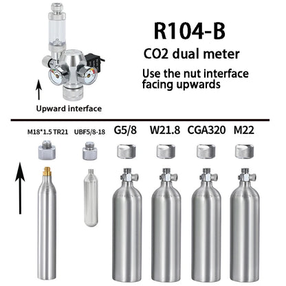 2024 DIY Aquarium CO2 Regulator – Electromagnetic Valve, Bubble Counter & Pressure Reducing Valve for Fish Tank CO2 Control System