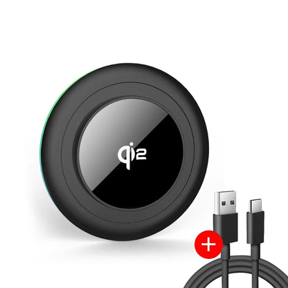 Desktop Wireless Charging Station with Type-C Cable and LED Light - Fast Charger for iPhone 12–17, Samsung Galaxy S24/S25, Xiaomi and Huawei