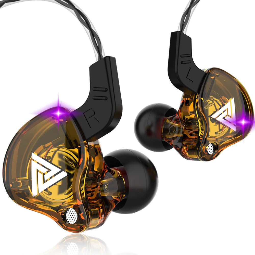 QKZ AK6 In-Ear Earphones - 6 Dynamic Drivers, Stereo Headphones with Mic, Sports HIFI Subwoofer Monitor Earbuds