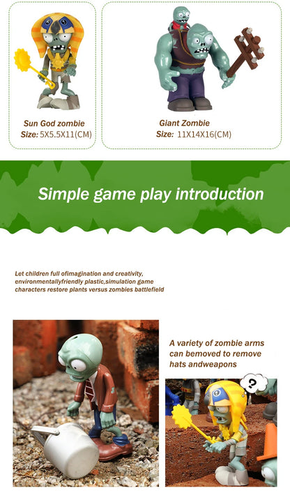 Plants vs Zombies 2 Giant Zombie Toy Set – Ice Pea & Jetpack Zombie Silicone Figures for Boys Gift