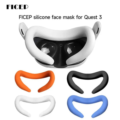 FICEP Silicone Replacement Face Cover for Meta Quest 3 – Dust & Sweat Resistant VR Mask Accessory