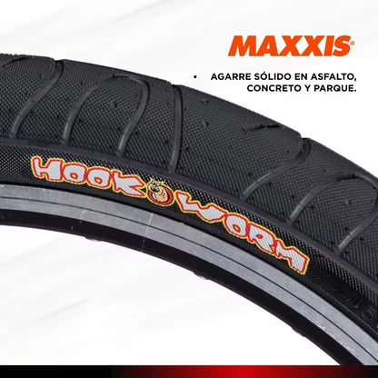 MAXXIS Hookworm BMX Bike Tire – 26x2.5 Wire Bead Clincher for Street, Park & Flatland, Multiple Sizes