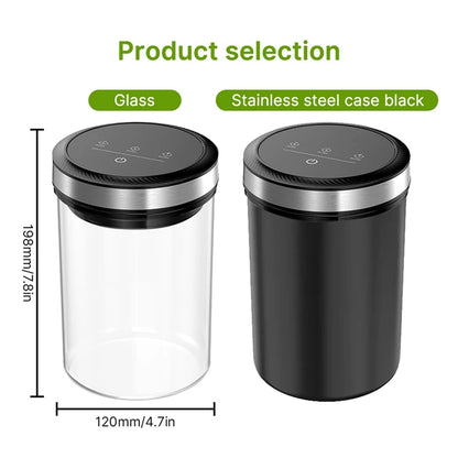 ABFU 1.6L Vacuum Coffee Canister — 33KPa Auto Vacuum with Airtight Lid & Touch Screen Storage Jar