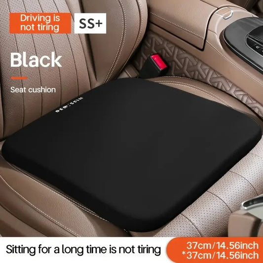 Large Black Car Seat Cushion for Travel & Office – Relieves Lower Back Pain, Ideal for Long-Distance Sitting