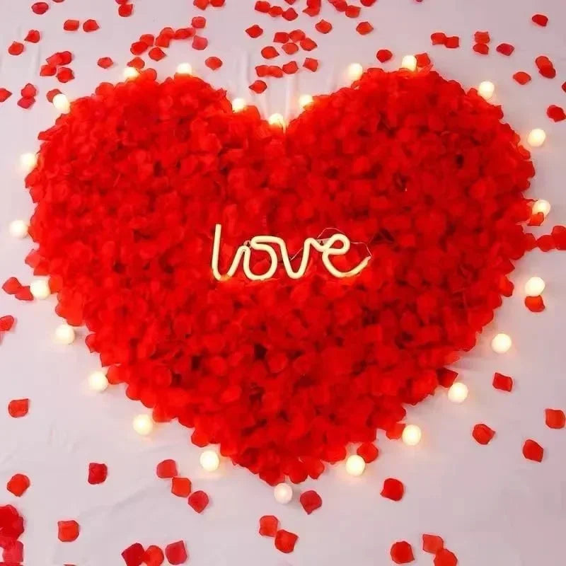 Red Artificial Rose Petals - Silk Flower Simulation for Valentine's Day, Wedding, & Christmas Decor