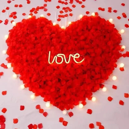 Red Artificial Rose Petals - Silk Flower Simulation for Valentine's Day, Wedding, & Christmas Decor