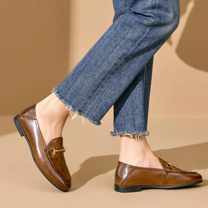 BEAUTODAY Women’s Dress Loafers – Cow Leather & Sheepskin Formal Business Shoes, Handmade Spring/Autumn 2025 27171