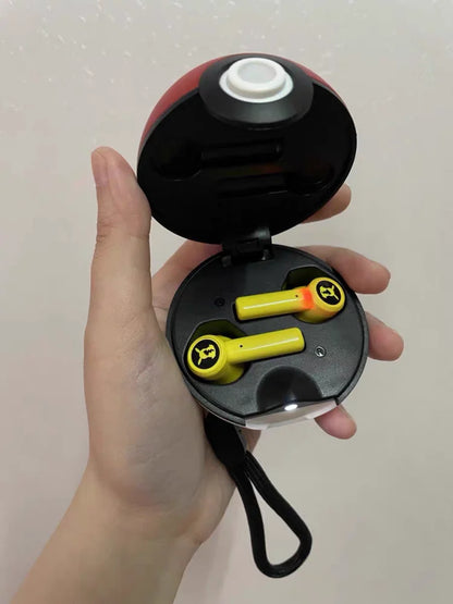 Pokémon Pikachu Wireless Bluetooth 5.0 Earphones – Noise Reduction Sport Headphones with Touch Control & Mic, Universal Gift