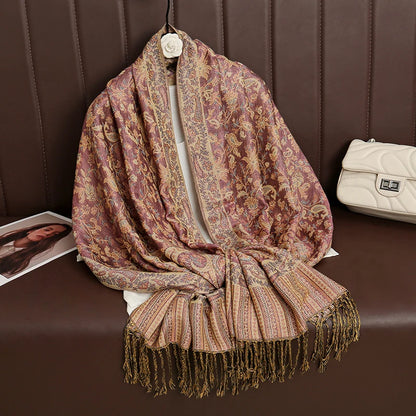 Luxury Autumn Cashmere Pashmina Shawl – Warm Winter Scarves for Women, Printed Cotton Foulard Stole Scarf 2023