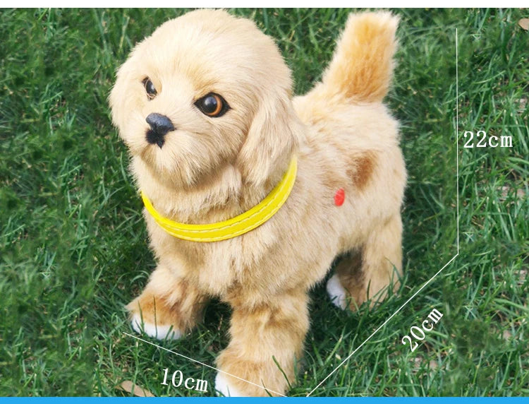 Simulation Electric Pet Dog Toy - Voice Control, Walking & Nodding Plush Robot with Music for Kids