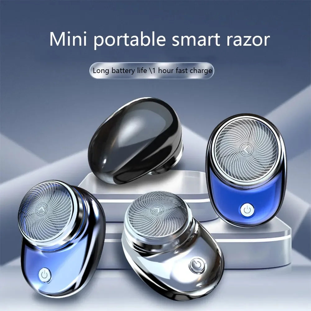 Pocket-Sized Electric Travel Shaver for Men – Rechargeable Cordless Beard & Face Razor, Washable Portable Painless Trimmer Knife Grooming Tool