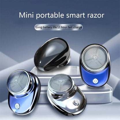 Pocket-Sized Electric Travel Shaver for Men – Rechargeable Cordless Beard & Face Razor, Washable Portable Painless Trimmer Knife Grooming Tool