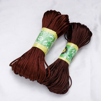 20m/Lot Chinese Knotting Silk Macrame Cord – 1.5mm & 2mm Nylon Black Satin Beading & Shamballa Thread