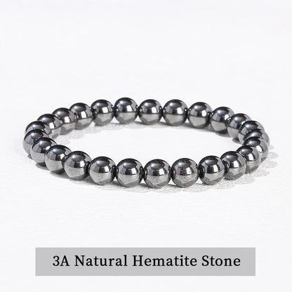 Natural Stone Beaded Bracelet - Obsidian, Fluorite & Quartz Healing Stretch Jewelry for Men & Women