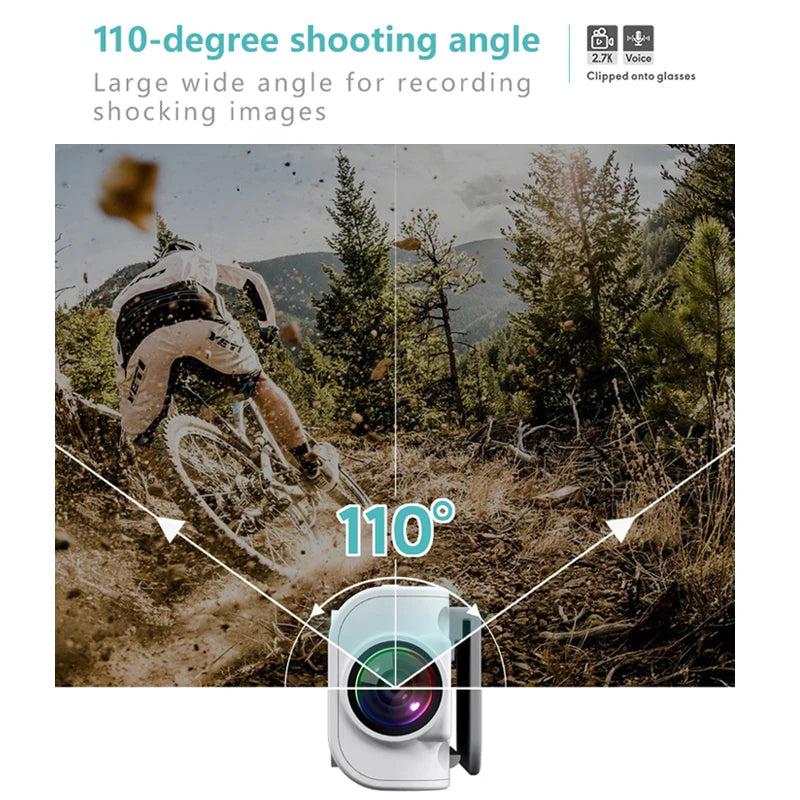 2.7K Glasses Camera – Mini Wearable Outdoor Security Sports DV DVR, WIFI Video Recorder for Driving, Hiking, and Surveillance