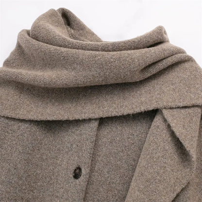 UNIZERA 2023 Women's Winter Knitted Coat – Fashionable Short Scarf Jacket, Casual Outerwear