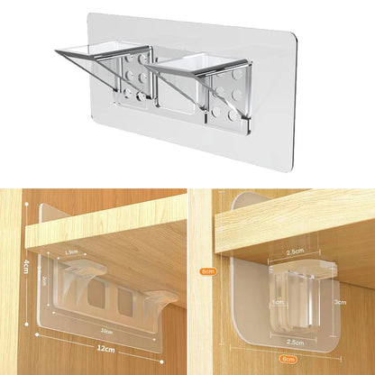 Strong Non-Marking Adhesive Patch Hook - Non-Punching Transparent Wall Hanging Shelf Buckle, No-Nail Auxiliary Patch
