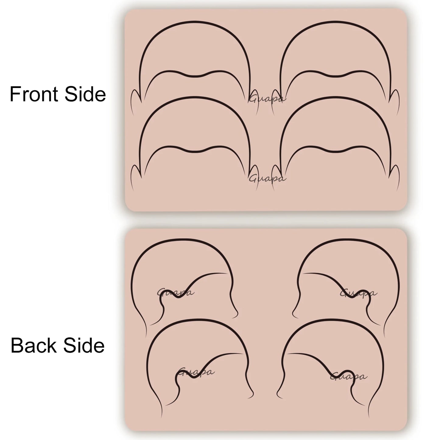 Silicone Practice Skin for Permanent Makeup — Double-Sided Latex Sheet with Brows Design for Hair Stroke Training