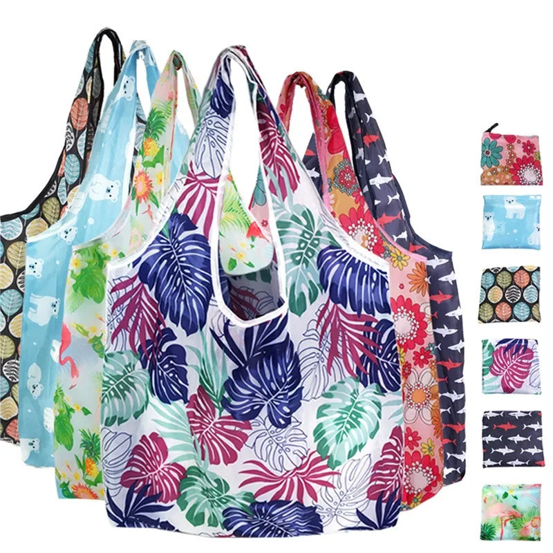 Reusable Foldable Shopping Tote Bag for Women – Large Capacity Eco-Friendly Cloth Grocery Bag for Fruit, Vegetables & Daily Travel Use