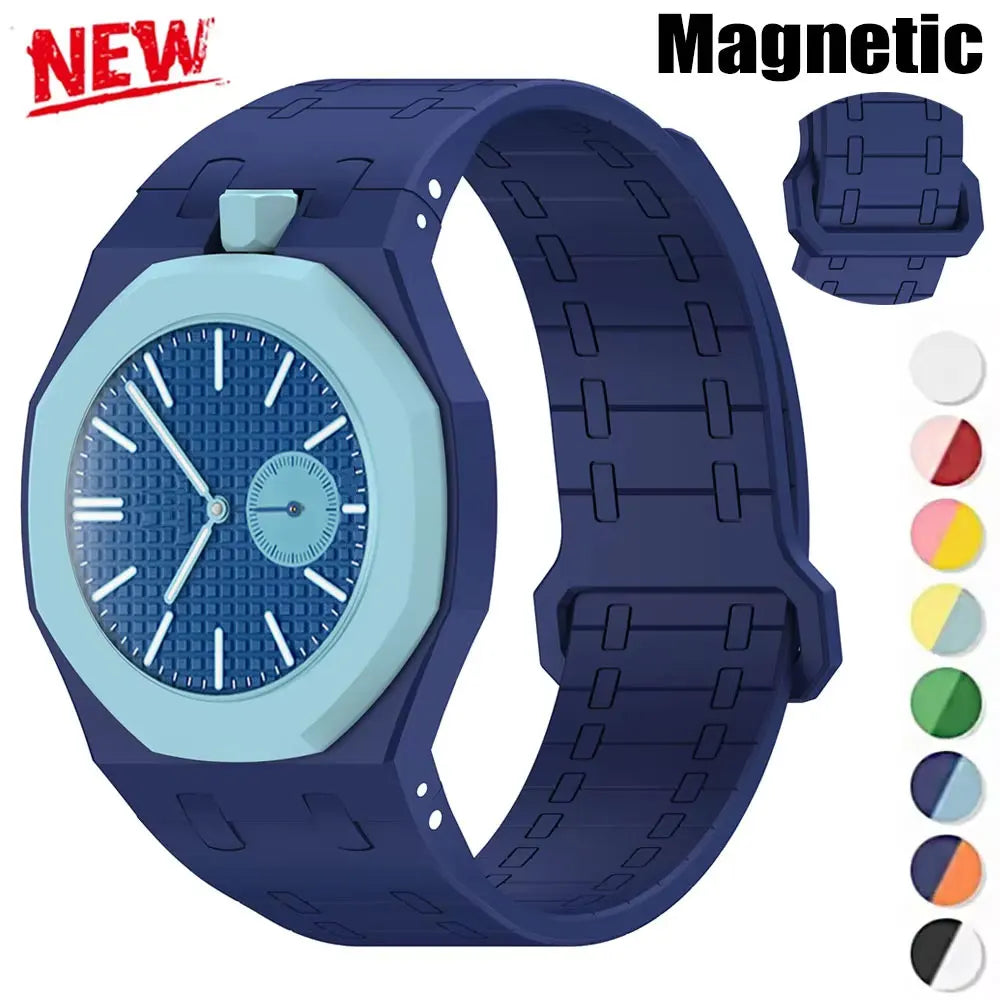 Magnetic Swatch x AP Royal Pop Watch Conversion Kit - Replacement Case and Strap for Pocket-to-Wristwatch Modification
