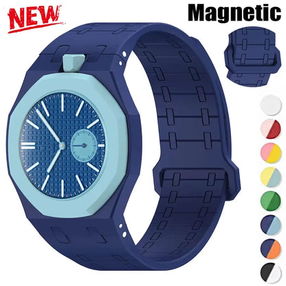 Magnetic Swatch x AP Royal Pop Watch Conversion Kit - Replacement Case and Strap for Pocket-to-Wristwatch Modification