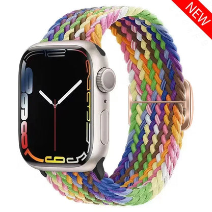 Braided Solo Loop Apple Watch Band – Stretch Nylon Bracelet Strap for Series SE, 6–11 & Ultra 2 (40mm–49mm) Adjustable Correa