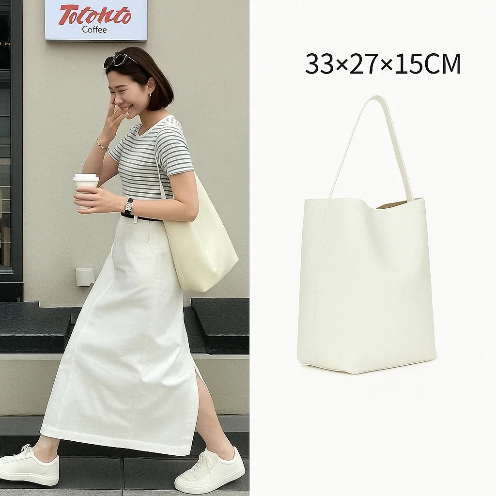 Women’s Simple Tote Bag — Fashion Satchel Sling Shoulder Bag, Large-Capacity Bucket Handbag for Shopping & Outdoor Use
