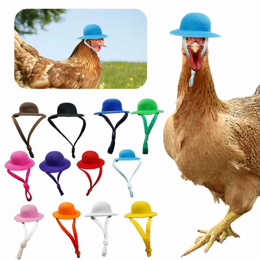 Tiny Pets Chicken Hat - Funny Hen Top Hat for Roosters, Ducks, Parrots, Hamsters - Poultry Stylish Show Costume