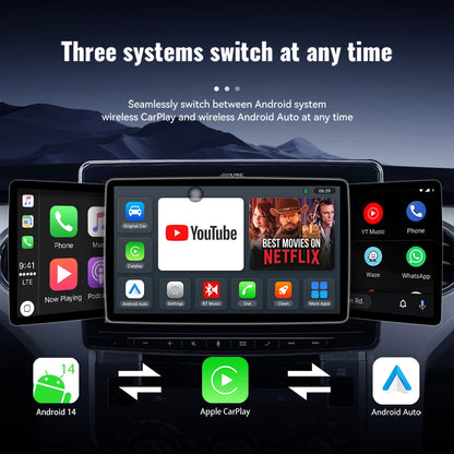 Acodo 2025 Android 14 CarPlay AI Box – 3-in-1 Wireless Android Auto USB Adapter & Universal TV Box for YouTube & Netflix Plug and Play