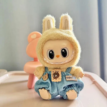 17cm Labubu Doll Clothes — Mini Outfit Accessories for K-Pop EXO I & II Dolls | Sitting Party Overalls Gift
