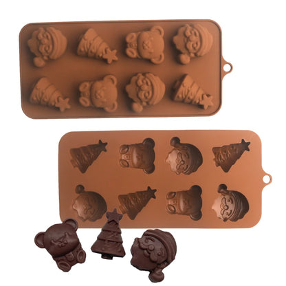 Christmas Silicone Cake Molds — Tree, Snowflake & Hat Shapes for Mousse, Chocolate & Holiday Baking