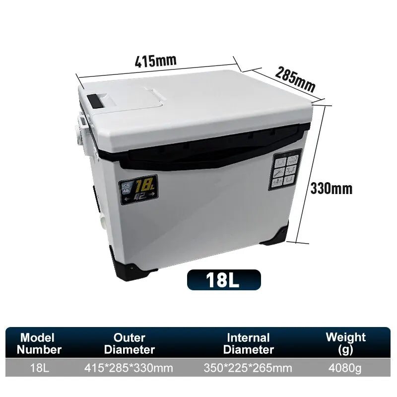 Fishing Cooler Box - Portable Insulated Fish Storage & Tackle Gear Box with Air Holes