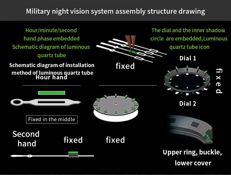 Addies Men's Military Watch - Luminous, Multi-Functional Quartz with Nylon & Steel Strap, Waterproof Outdoor Sports Watch