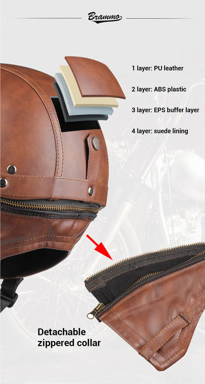 Retro Motorcycle Helmet – DOT Certified German Vintage Half Helmet for Scooter & Motorbike