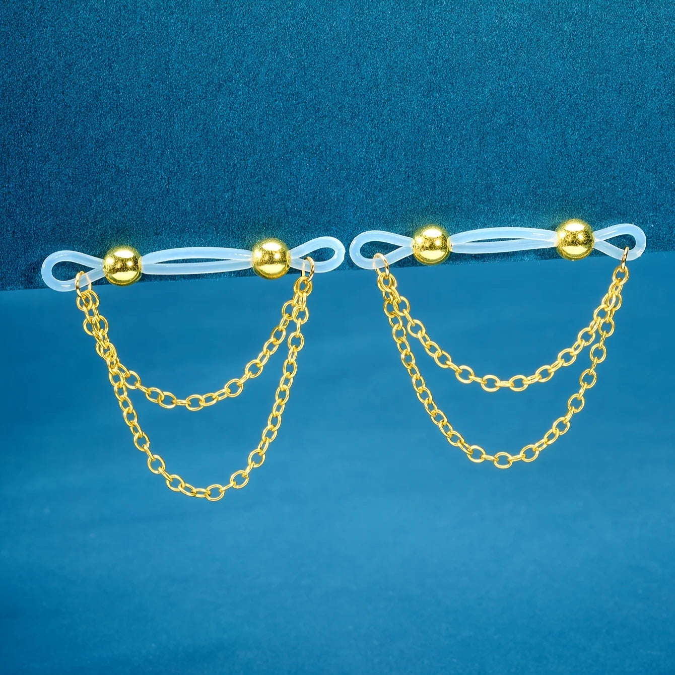 Adjustable Fake Nipple Rings - No-Pierce Acrylic Body Jewelry with Sparkling Accents for Parties & Events