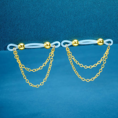 Adjustable Fake Nipple Rings - No-Pierce Acrylic Body Jewelry with Sparkling Accents for Parties & Events