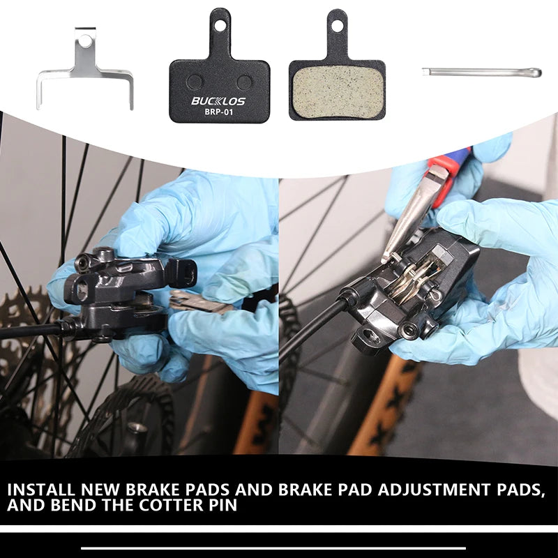 BUCKLOS Resin Disc Brake Pads - Wear-Resistant Hydraulic MTB Brake Pads Compatible with Shimano B01S, B03S & B05S