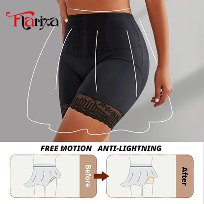 Flarixa High Waist Lace Safety Shorts – Women’s Belly Compression Shapewear Anti-Chafing Thigh Boxer Shorts