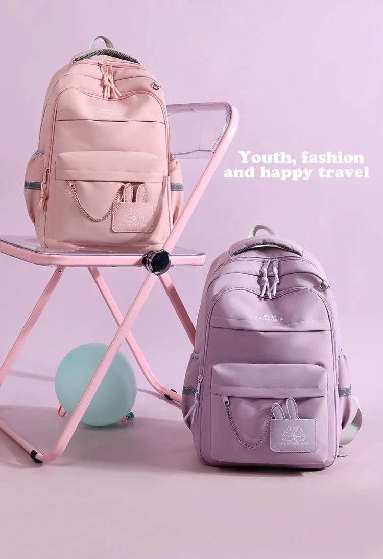 Girls’ School Backpack | Purple & Pink Large Capacity Bookbag for Kids, Primary Students Gift