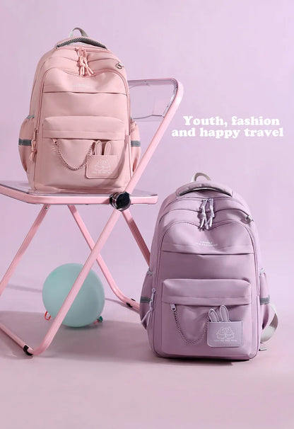 Girls’ School Backpack | Purple & Pink Large Capacity Bookbag for Kids, Primary Students Gift