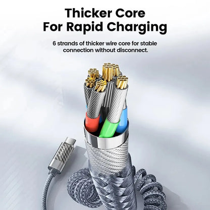 Toocki Type-C to Type-C Cable - 100W Display Fast Charging USB-C PD Cable, Transparent for iPhone 15, Xiaomi, MacBook