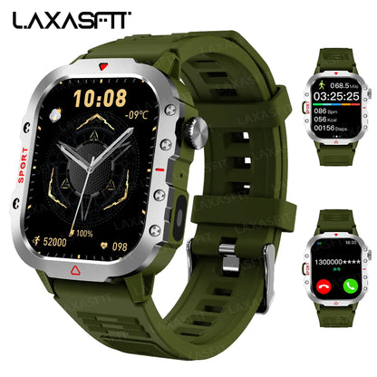 LAXASFIT Men’s Sports Smart Watch – 1.71" Screen, Blood Oxygen, Bluetooth Call, LED Flashlight, Multi-Sport Outdoor Watch
