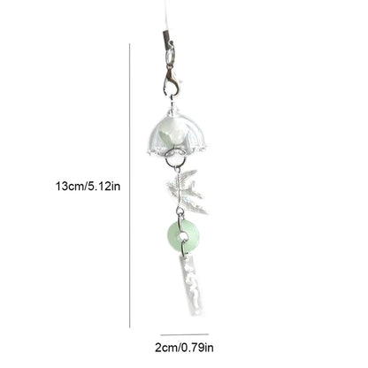 Y2K Green Flying Bird Beaded Keychain – Wind Chime Charm for Phone, Camera, Earphone Case