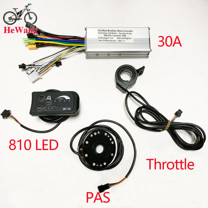 Brushless Motor Controller Kit - 24V/36V/48V 350W-500W E-Bike Sine Wave Controller with S810 LCD Display