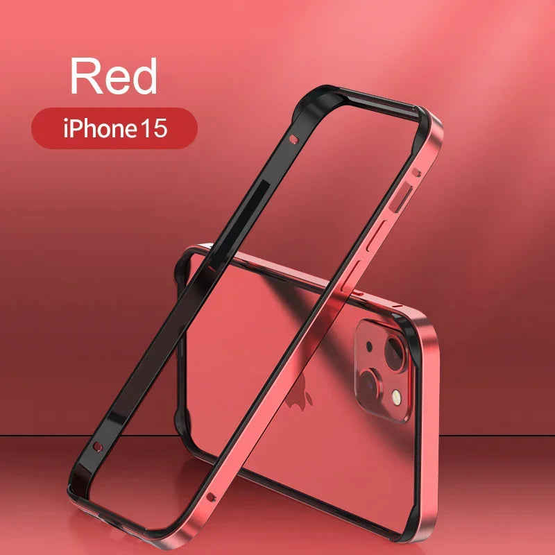 Hybrid Silicone & Aluminum Metal Phone Case – Heat-Resistant Bumper for iPhone 11 to 17 Pro Max
