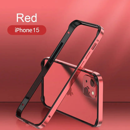 Hybrid Silicone & Aluminum Metal Phone Case – Heat-Resistant Bumper for iPhone 11 to 17 Pro Max