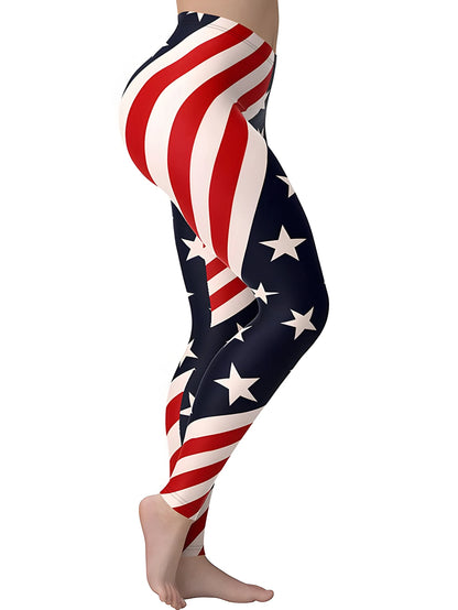 Women High Waisted Printed Yoga Leggings, Elastic Gym Sports Pants for Running Fitness & Casual Activewear Butt Lift Fit