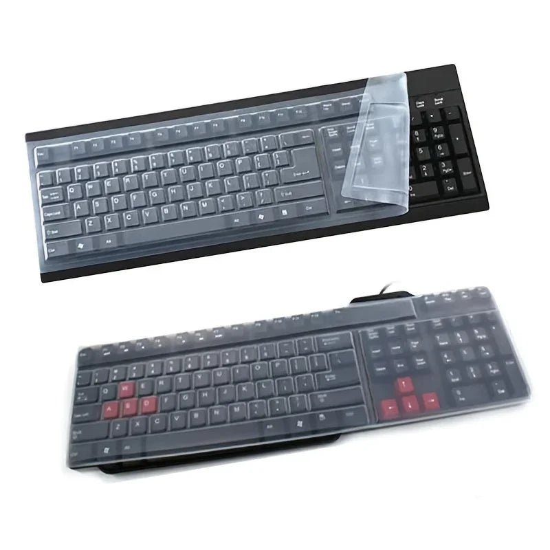 Universal Silicone Keyboard Protector - Transparent Desktop PC Keyboard Cover Film Skin with Dust & Spill Protection